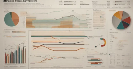 Imagem representativa do controle e gestão financeira empresarial com profissionais analisando gráficos contrastantes em um escritório moderno.